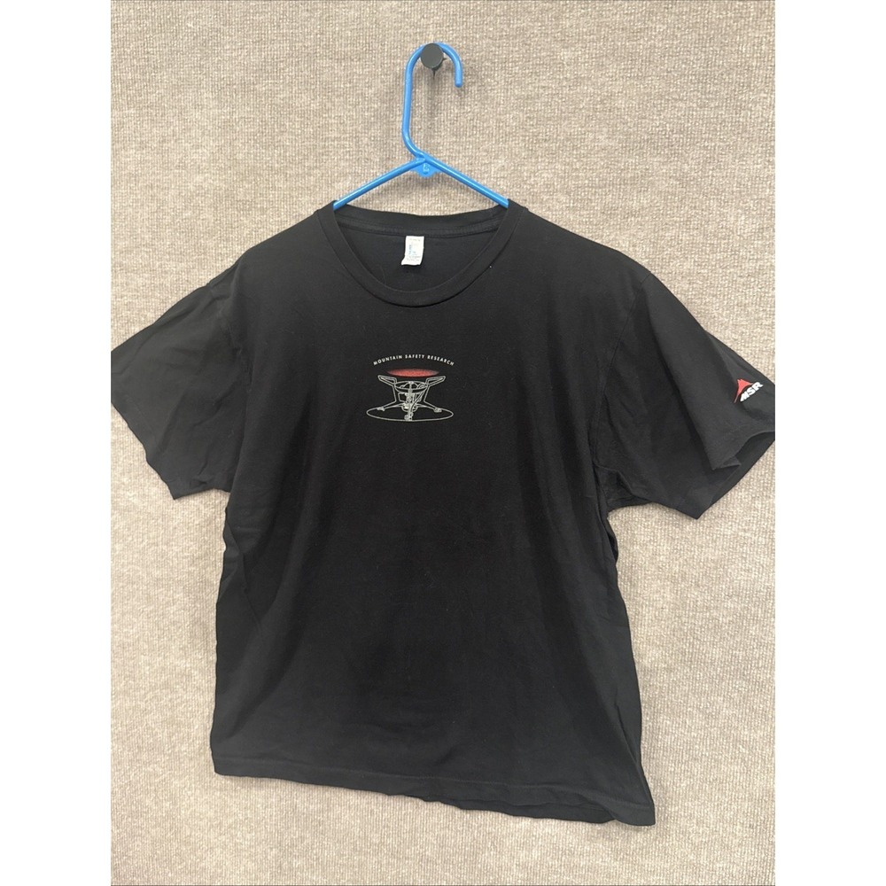 Mountain Safety Research~Black Short Sleeve Tshirt~ Size L~Gorp Core, EUC